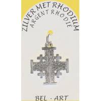 Croix Argent Rhodié Jerusalem - 22 X 22 mm