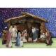 Kerststal + 11 Figuren 19 Cm (50x23x36cm). 