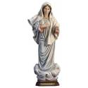 Houtsnijwerk beeld Onze Lieve Vrouw van Medjugorje 18 cm gekleurd 