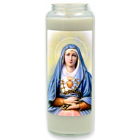 Neuvaine en verre / blanc / ND des Sept Douleurs
