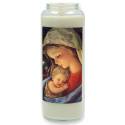 Neuvaine en verre / blanc / Vierge et Enfant