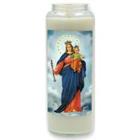 Neuvaine en verre / blanc / Vierge Auxiliatrice