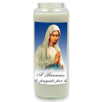 Neuvaine en verre / blanc / Buste Banneux - Texte italien