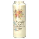 Noveenkaars in glas / wit / Moeder Gods bescherm ons 