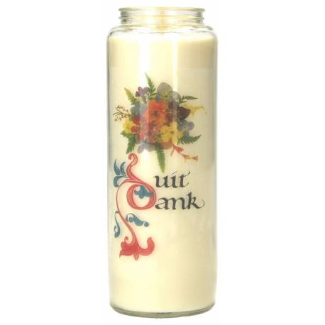 Noveenkaars in glas / wit / Uit dank 