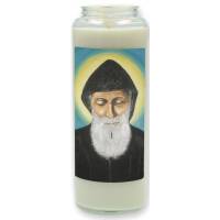 Neuvaine en verre / blanc / St Charbel