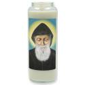 Noveenkaars in glas / wit / H Charbel 