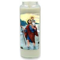 Neuvaine en verre / blanc / St Christophe