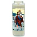 Neuvaine en verre / blanc / St Christophe