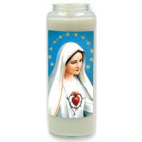 Neuvaine en verre / blanc / Coeur Immaculé de Marie