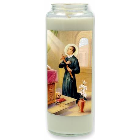 Noveenkaars in glas / wit / H Gerardus 