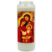 Neuvaine en verre / blanc / Ste Famille icône