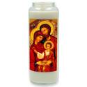 Noveenkaars in glas / wit / H Familie / ikoon 