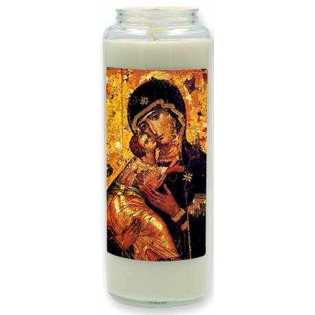 Neuvaine en verre / blanc / Vladimir icône