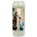 Noveenkaars in glas / wit / H Johannes de Doper 