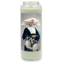 Noveenkaars in glas / wit / H Catharina Labouré 
