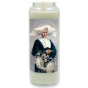 Noveenkaars in glas / wit / H Catharina Labouré 
