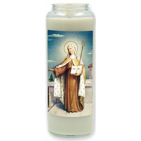 Noveenkaars in glas / wit / H Odilia 