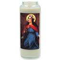 Noveenkaars in glas / wit / H Philomena 
