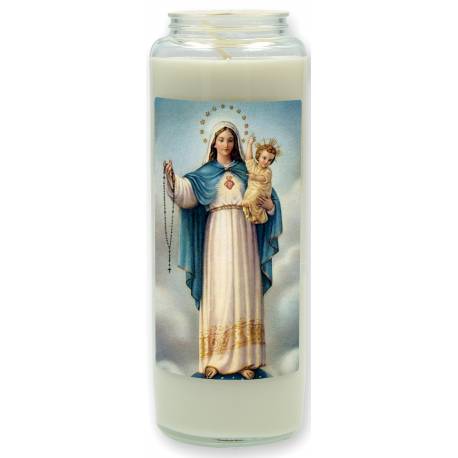 Neuvaine en verre / blanc / N.D du Rosaire