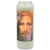 Noveenkaars in glas / wit / Lijkwade van Turijn 