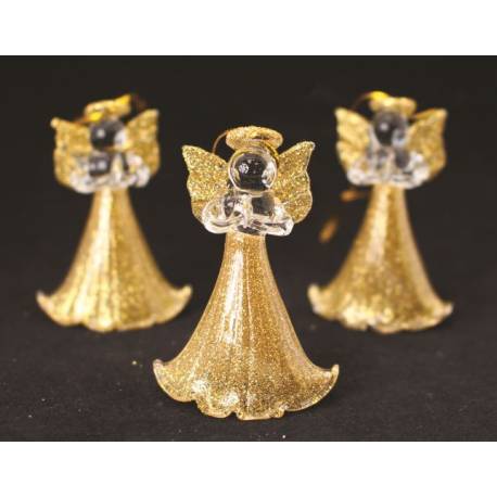 Ange 5 cm - Verre couleur dorée - 6 / Set