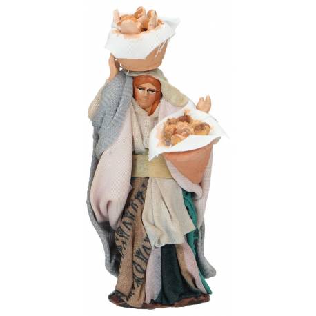 Santon Napolitain 08 Cm Femme avec paniers de pains 2021