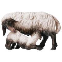 Schaap + Lam : houtsnijwerk kerstgroep Ulrich 15 cm 