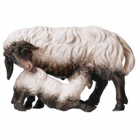 Schaap + Lam : houtsnijwerk kerstgroep Ulrich 15 cm 