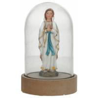 Globe en verre de 13 cm avec statue de N.D. Lourdes 9 cm