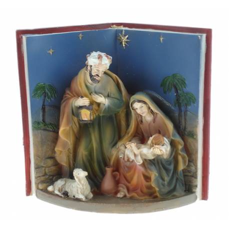 Nativité en livre (12x12,5x6 cm)