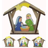 Nativité enfantine en bois, 3 modèles assortis