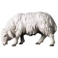 Houtsnijwerk Schaap Grazend voor kerstfiguren van 10 cm/Gekleurd 