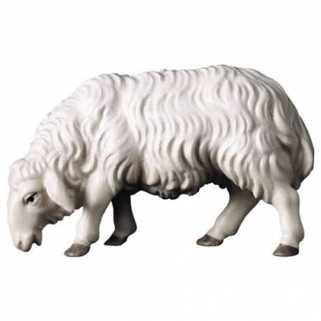 Houtsnijwerk Schaap Grazend voor kerstfiguren van 10 cm/Gekleurd 