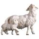 Houtsnijwerk Schaap Met Lam voor kerstfiguren van 10 cm/Gekleurd 