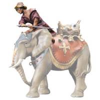 Houtsnijwerk Olifant drijver 10 Cm / Gekleurd 