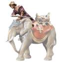 Houtsnijwerk Olifant drijver 10 Cm / Gekleurd 