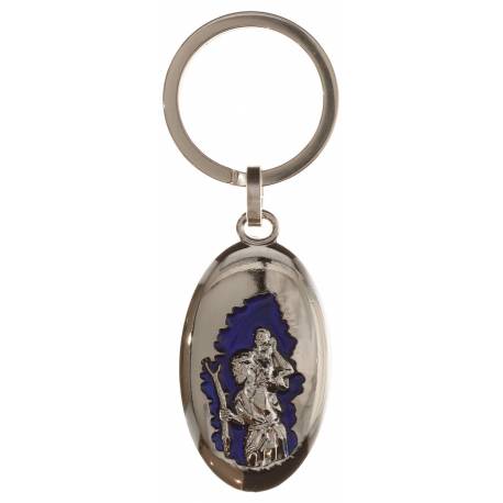 Sleutelhanger - H Kristoffel 44 X 26 mm - Email blauw 