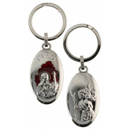 Porte-Clefs - Ste Rita / St Christophe 44 X 26 mm Em. rouge
