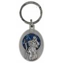 Porte-Clefs - St Christophe 45 X 32 mm - Email Bleu