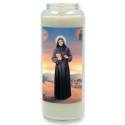 Noveenkaars in glas / wit / Heilige Rafqa 