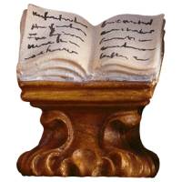 Houtsnijwerk Boek voor kerstfiguren van 10 cm / Gekleurd 