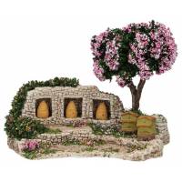 Decor voor santons de Provence Bijenkorf met boom 