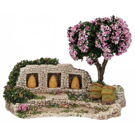 Decor voor santons de Provence Bijenkorf met boom 