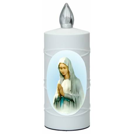Lampe de cimetière Vierge priante avec 2 piles AA incluses