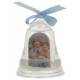 Cloche - Boule de neige - 2 anges et enfant - Bleu