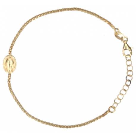 Bracelet Argent doré avec médaille miraculeuse