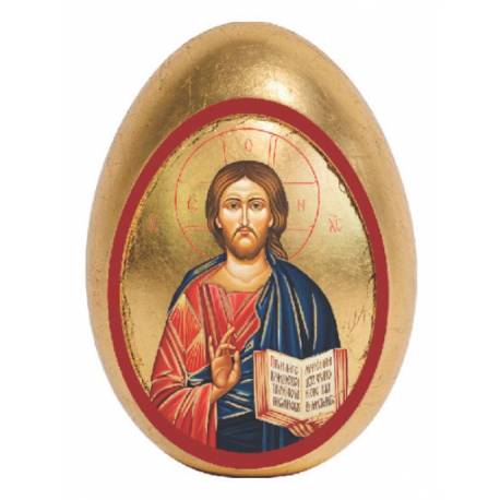 Ei op voet Pantocrator van 7.5 cm (15 cm met de voet) 