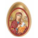 Oeuf avec support N.D. du Perpétuel Secours de 7.5 cm (15 cm avec le support)
