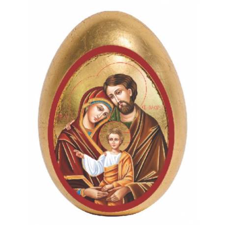 Oeuf avec support Sainte Famille de 7.5 cm (15 cm avec le support)